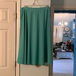 White Mark Teal Midi Skirt, Elastic Waist size 2XL
